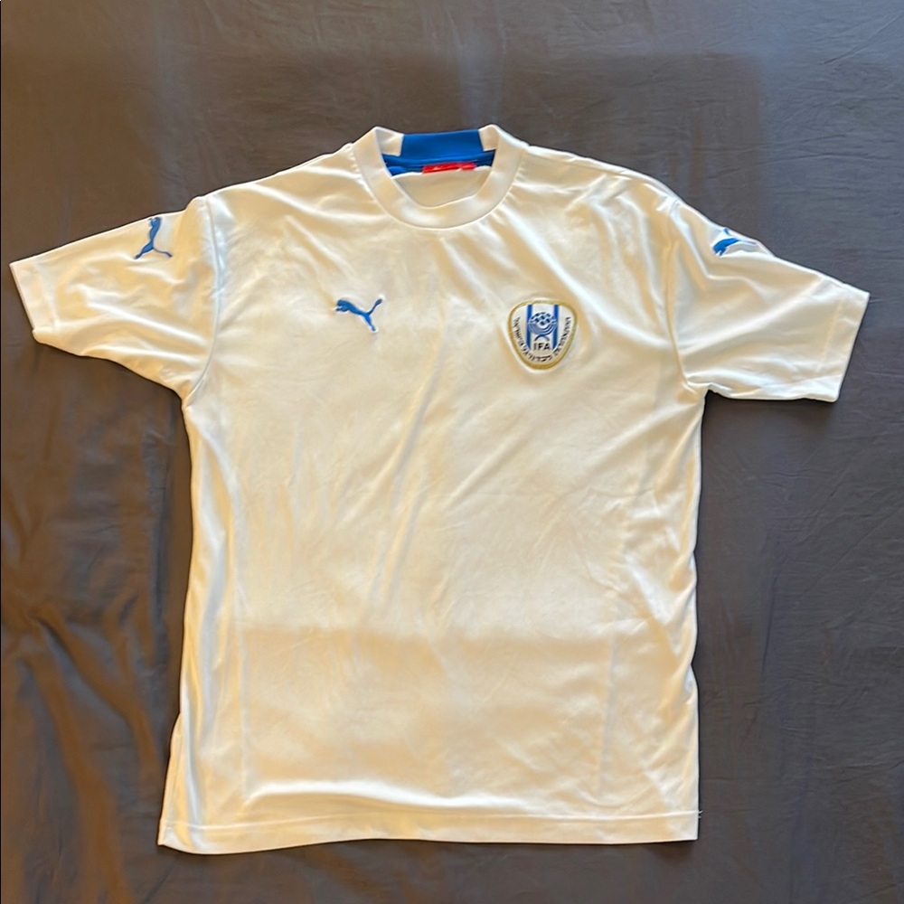 Puma White and Blue FIFA Israel Athletic Jersey